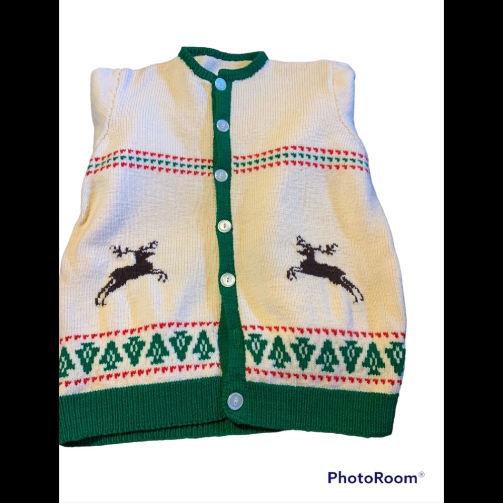 Beautiful Handknit “ ugly Christmas sweater” sz L